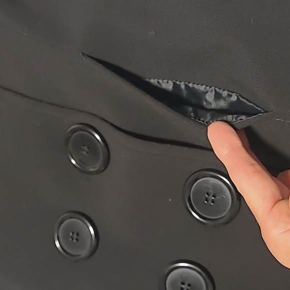 Italian, Sandra Ferrone, Black mid-length Dressy Coat - Picture 10 of 10